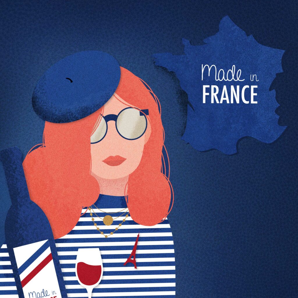 Made-in-france-illustration-Vin-coffret-femme-marinière